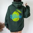 Liguria Retro Olive Italy Vintage Souvenir Women Oversized Hoodie Back Print Forest