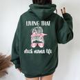 Living That Duck Mama Life Duck Mom Duck Lover Women Oversized Hoodie Back Print Forest