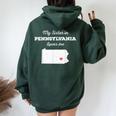 Love From My Sister In Pennsylvania Loves Me Long-Distance Women Oversized Hoodie Back Print Forest