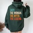 Lucy The Woman The Myth The Legend First Name Lucy Women Oversized Hoodie Back Print Forest