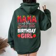 Mama Of The Berry First Birthday Of Girl Strawberry Mom Women Oversized Hoodie Back Print Forest