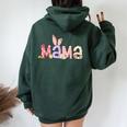 Mama Bunny Easter Mom Pregnancy Expecting Rabbit Mama Women Oversized Hoodie Back Print Forest