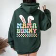 Mama Bunny Mom Pregnancy Matching Family Easter Women Oversized Hoodie Back Print Forest
