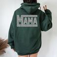 Mama Checkered Mother Mom Racing Pit Crew Women Oversized Hoodie Back Print Forest