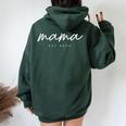 Mama Est 2024 Mom Life Happy Mother's Day New Mom Pregnancy Women Oversized Hoodie Back Print Forest