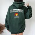 Manitou Springs Colorado Vintage Athletic Mountains Women Oversized Hoodie Back Print Forest