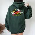 Maryland Crab Cute State Pride Flag Women Oversized Hoodie Back Print Forest