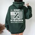 In May We Wear Green Mental Health Awareness Month Women Women Oversized Hoodie Back Print Forest