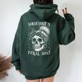 Messy Bun Feral Aunt Somebody's Feral Aunt Women Oversized Hoodie Back Print Forest