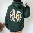 Mimi Grandmother Easter Bunny Mimi Grandma Easter Day Women Oversized Hoodie Back Print Forest