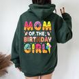 Mom Of The Birthday Bday Girl Ice Cream Birthday Party Women Oversized Hoodie Back Print Forest