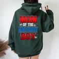 Mom Of The Birthday Boy Matching Family Spider Web Women Oversized Hoodie Back Print Forest