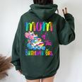 Mom Of The Birthday Girl Rolling Skate Family Party Women Oversized Hoodie Back Print Forest