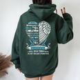 Mom Dad In Heaven Forever In My Heart In Memory Of Parents Women Oversized Hoodie Back Print Forest