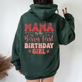 Mom And Dad Mama Berry First Birthday Girl Strawberry Family Women Oversized Hoodie Back Print Forest