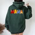 Mom And Dad Mama Of The Birthday Boy Lion Family Matching Women Oversized Hoodie Back Print Forest