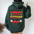 Mom And Dad Mama Birthday Boy Mouse Family Matching Women Oversized Hoodie Back Print Forest