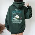 Mom Lab Tech Tired Busy Exhausted Saying Women Oversized Hoodie Back Print Forest