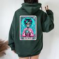 The Mom Tarot Card Skeleton Witch Mom Skull Mama Women Oversized Hoodie Back Print Forest
