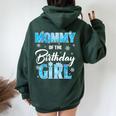 Mommy Of The Birthday Girl Family Snowflakes Winter Party Women Oversized Hoodie Back Print Forest