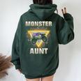 Monster Truck Aunt Retro Vintage Monster Truck Women Oversized Hoodie Back Print Forest