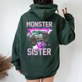 Monster Truck Sister Monster Truck Are My Jam Truck Lovers Women Oversized Hoodie Back Print Forest