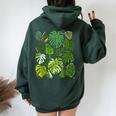 Monstera Varieties Albo Deliciosa Thai Con Plant Lover Women Oversized Hoodie Back Print Forest