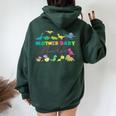 Mother Baby Nurse Dinosaur Postpartum Rn Ob Nurse Women Oversized Hoodie Back Print Forest