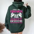 Motocross Dirt Bike Girl Women Oversized Hoodie Back Print Forest