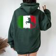 Mythical Unicorn Vintage Italy Italian Flag Horse Lover Women Oversized Hoodie Back Print Forest