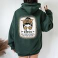 Nana Like A Normal Grandma Only More Awesome Messy Bun Women Women Oversized Hoodie Back Print Forest