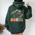 New Nonni Wildflower First Birthday & Baby Shower Women Oversized Hoodie Back Print Forest