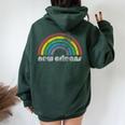 New Orleans Rainbow 70'S 80'S Style Retro Gay Pride Women Oversized Hoodie Back Print Forest