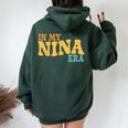 In My Nina Era Groovy Tie Dye Women Oversized Hoodie Back Print Forest