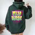 Nursing 80S 90S Hip Hop Fly Nurse Graffiti Style Women Oversized Hoodie Back Print Forest