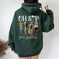 Oh Sip It's A Girls Trip Fun Wine Party Black Queen Women Oversized Hoodie Back Print Forest