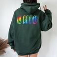 Ohio Lgbtq Pride Rainbow Pride Flag Women Oversized Hoodie Back Print Forest