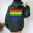 Ohio Map Gay Pride Rainbow Flag Lgbt Support Women Oversized Hoodie Back Print Forest