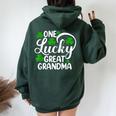 One Lucky Great Grandma St Patrick's Day Shamrocks Women Oversized Hoodie Back Print Forest