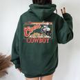 The Original CoOrs Cowboy Heather Western Desert Cactus Women Oversized Hoodie Back Print Forest