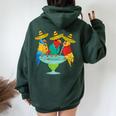 Parrot Cinco De Mayo Drinking Tequila Mexican Fiesta Women Oversized Hoodie Back Print Forest