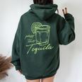 Pass The Tequila Women Oversized Hoodie Back Print Forest