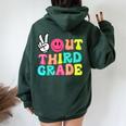Peace Out 3Rd Grade Graduation Class 2024 Last Day Of School Women Oversized Hoodie Back Print Forest