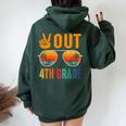 Peace Out 4Th Grade Retro Graduation Last Day Of School Women Oversized Hoodie Back Print Forest