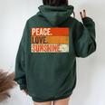 Peace Love Sunshine Mother Father Sun Lover Vintage Women Oversized Hoodie Back Print Forest