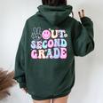 Peace Out Second Grade Last Day Of School Groovy Boys Girls Women Oversized Hoodie Back Print Forest