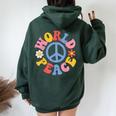 Peace Sign World 60'S Retro Groovy 70S Hippie Womens Women Oversized Hoodie Back Print Forest