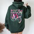 Peace Out Single Digits I'm 10Th Birthday For Girl Women Oversized Hoodie Back Print Forest