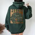 Pisces Girl African American Melanin Birthday Women Oversized Hoodie Back Print Forest