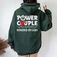 Power Couple Christian Couples Matching Valentines Day Women Oversized Hoodie Back Print Forest